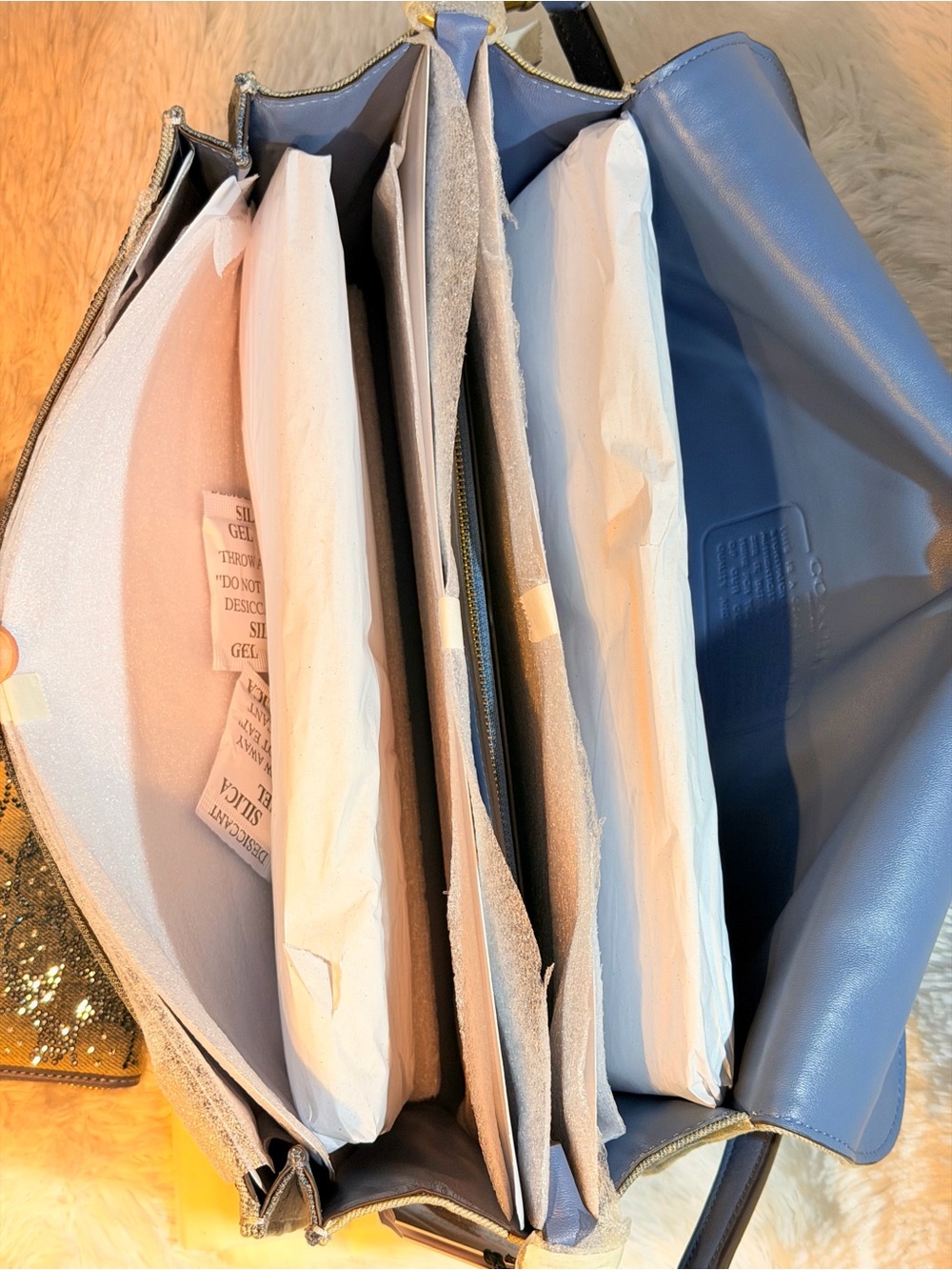 Coach Tabby 36 Crystal Signature Jacquard Denim  Bag+Crystal Denim card case NWT - Picture 9 of 13